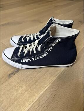 Converse Chuck Taylor High ‘life’s Too Short To Waste’ Navy Men’s  Size 10.5